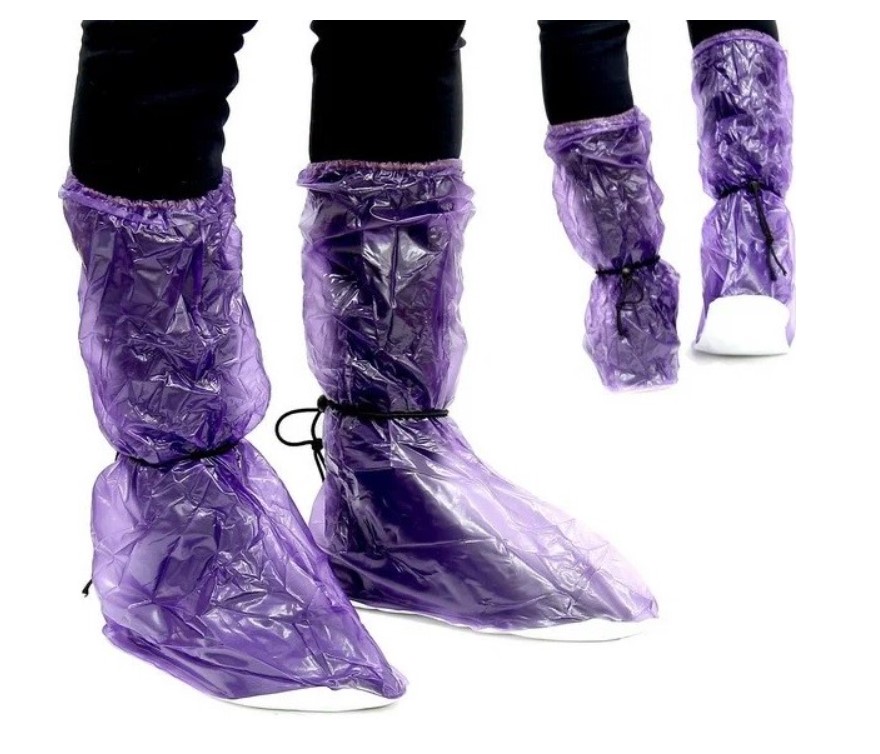 Protective shoe covers with a lock white XL